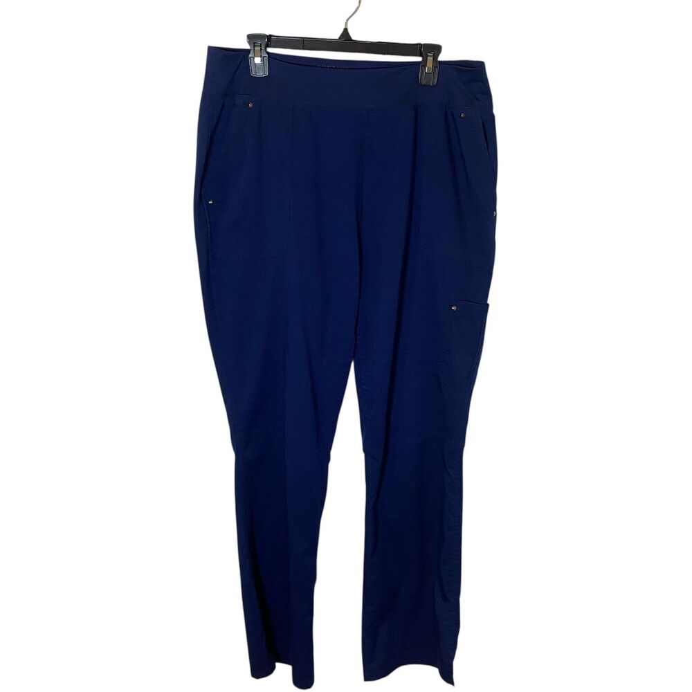 Healing Hands Purple Label Yoga Nursing Scrubs Pants  Women's Size L Blue